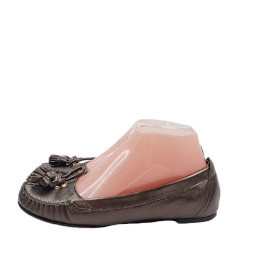 Unbranded‎ Women's Brown Leather Tassels Classic Slip-On Dress Loafer Size 6.5B